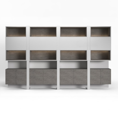 Tủ giám đốc phối màu sang trọng kết hợp kệ đóng  và mở tiện dụng DKTGD70