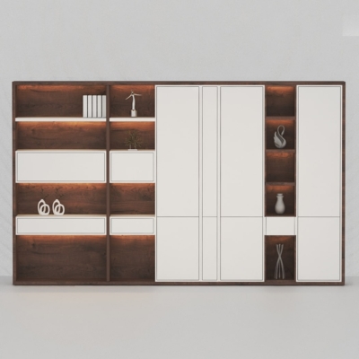 Tủ giám đốc cao cấp kết hợp cánh kín và khoang mở có đèn LED DKTGD72