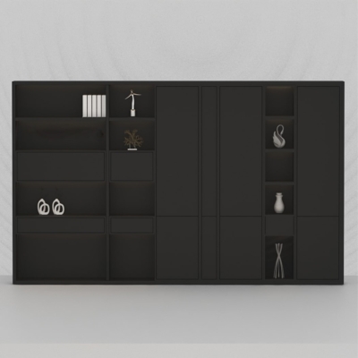 Tủ giám đốc cao cấp kết hợp cánh kín và khoang mở có đèn LED DKTGD72