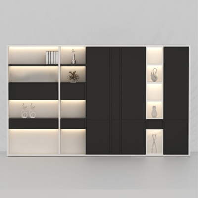 Tủ giám đốc cao cấp kết hợp cánh kín và khoang mở có đèn LED DKTGD72