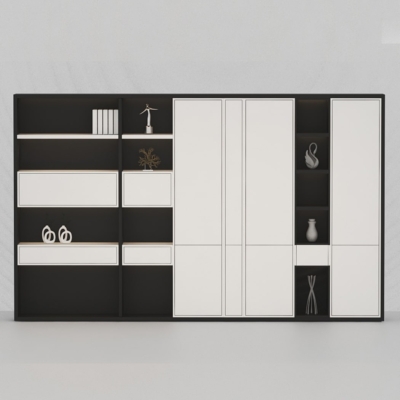 Tủ giám đốc cao cấp kết hợp cánh kín và khoang mở có đèn LED DKTGD72