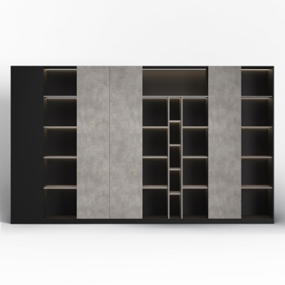 Tủ giám đốc cao cấp kết hợp cánh kín, khoang mở có đèn LED DKTGD80