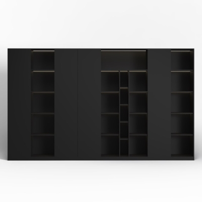 Tủ giám đốc cao cấp kết hợp cánh kín, khoang mở có đèn LED DKTGD80