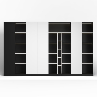 Tủ giám đốc cao cấp kết hợp cánh kín, khoang mở có đèn LED DKTGD80