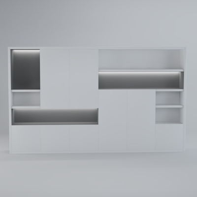 Tủ giám đốc hiện đại màu trắng có đèn LED sang trọng DKTGD81