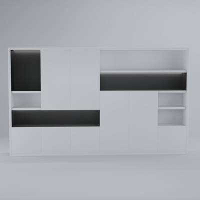 Tủ giám đốc hiện đại màu trắng có đèn LED sang trọng DKTGD81