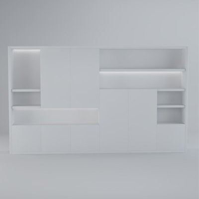 Tủ giám đốc hiện đại màu trắng có đèn LED sang trọng DKTGD81