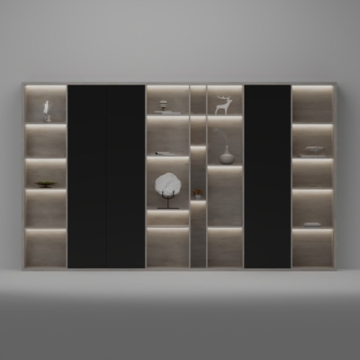 Tủ giám đốc cao cấp cánh kín kết hợp khoang mở trang trí DKTGD82