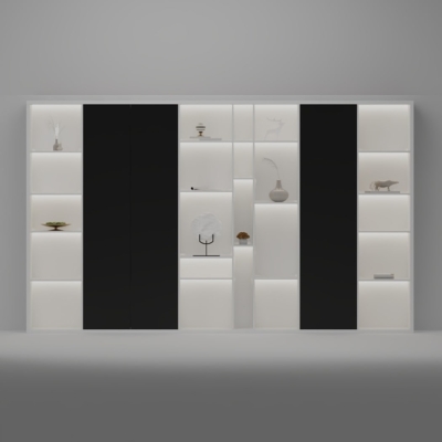 Tủ giám đốc cao cấp cánh kín kết hợp khoang mở trang trí DKTGD82