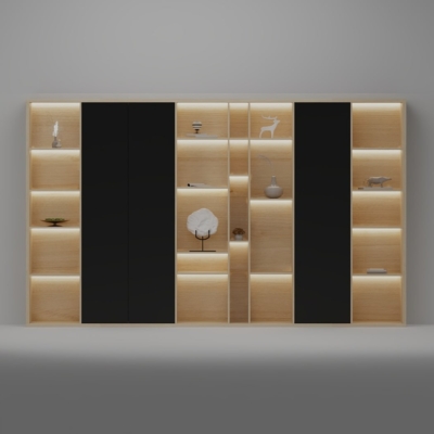 Tủ giám đốc cao cấp cánh kín kết hợp khoang mở trang trí DKTGD82