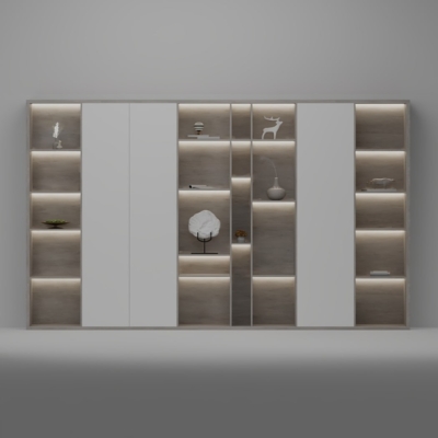 Tủ giám đốc cao cấp cánh kín kết hợp khoang mở trang trí DKTGD82