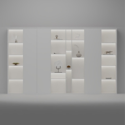 Tủ giám đốc cao cấp cánh kín kết hợp khoang mở trang trí DKTGD82