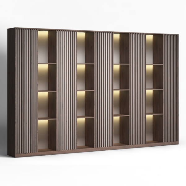 Tủ giám đốc nan gỗ cao cấp tích hợp đèn LED DKTGD84