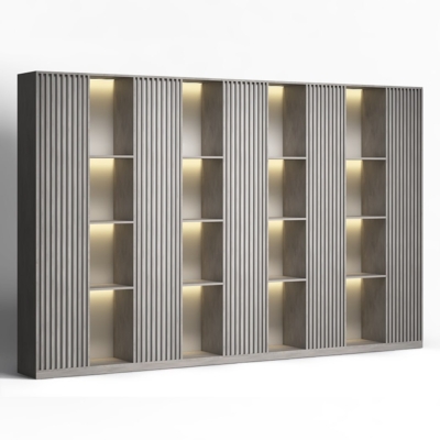 Tủ giám đốc nan gỗ cao cấp tích hợp đèn LED DKTGD84