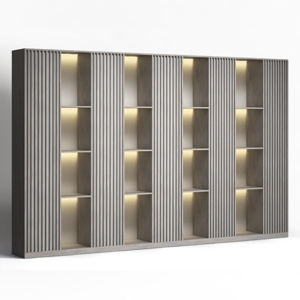 Tủ giám đốc nan gỗ cao cấp tích hợp đèn LED DKTGD84