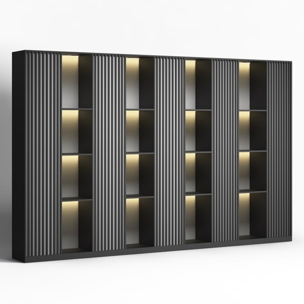 Tủ giám đốc nan gỗ cao cấp tích hợp đèn LED DKTGD84