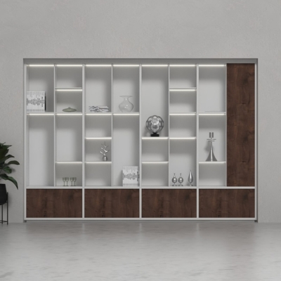 Tủ giám đốc gỗ công nghiệp kết hợp khoang trưng bày đẹp mắt DKTGD86