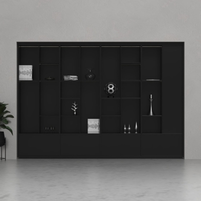 Tủ giám đốc gỗ công nghiệp kết hợp khoang trưng bày đẹp mắt DKTGD86