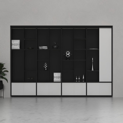 Tủ giám đốc gỗ công nghiệp kết hợp khoang trưng bày đẹp mắt DKTGD86