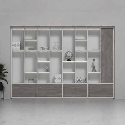 Tủ giám đốc gỗ công nghiệp kết hợp khoang trưng bày đẹp mắt DKTGD86