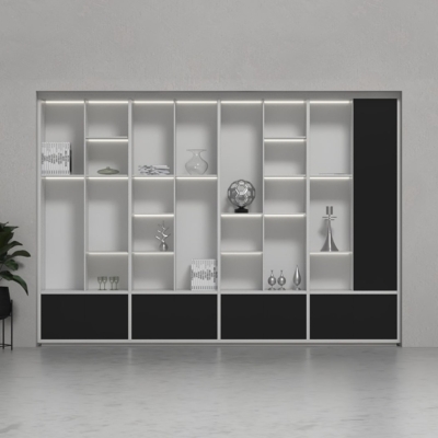 Tủ giám đốc gỗ công nghiệp kết hợp khoang trưng bày đẹp mắt DKTGD86