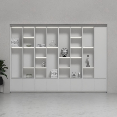 Tủ giám đốc gỗ công nghiệp kết hợp khoang trưng bày đẹp mắt DKTGD86