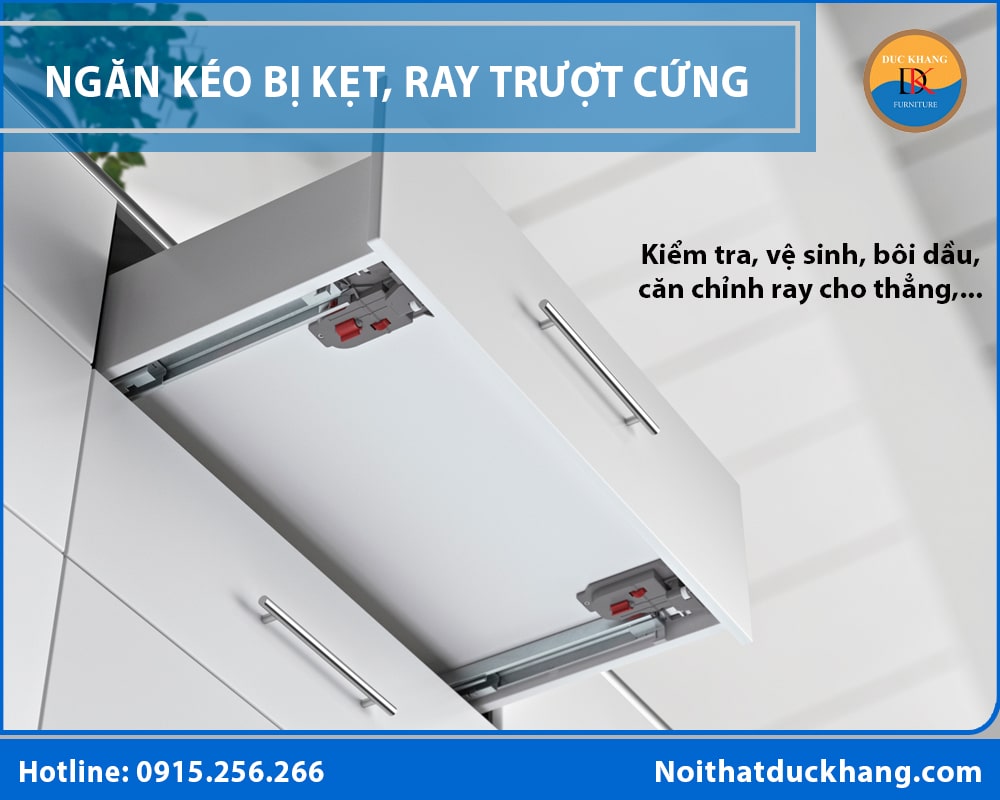 Kiểm tra, vệ sinh, bôi dầu, căn chỉnh ray cho thẳng,...