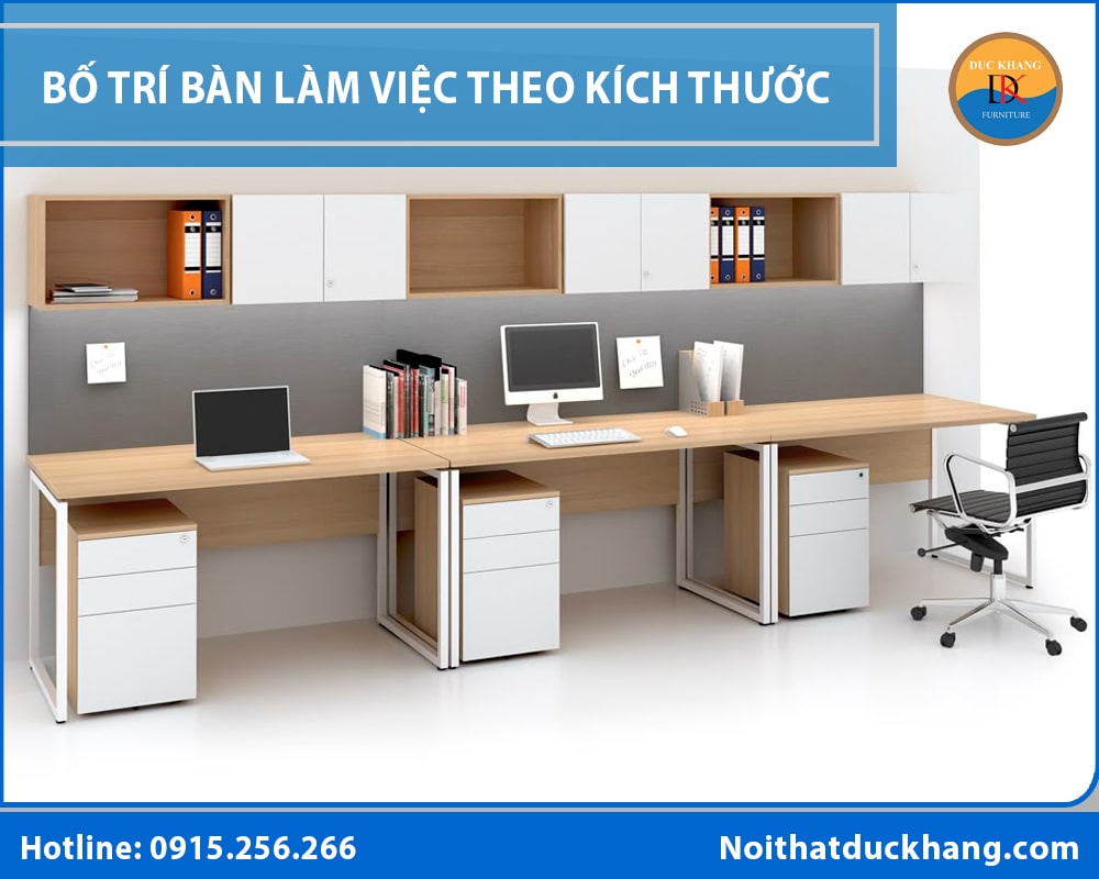 Bố trí bàn làm việc theo kích thước - Bàn 1m4 – 1m6 Bố trí bàn làm việc theo kích thước - Bàn 1m4 – 1m6