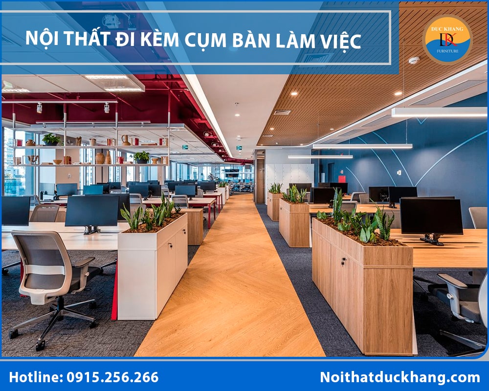 Gợi ý thêm nội thất đi kèm cụm bàn làm việc