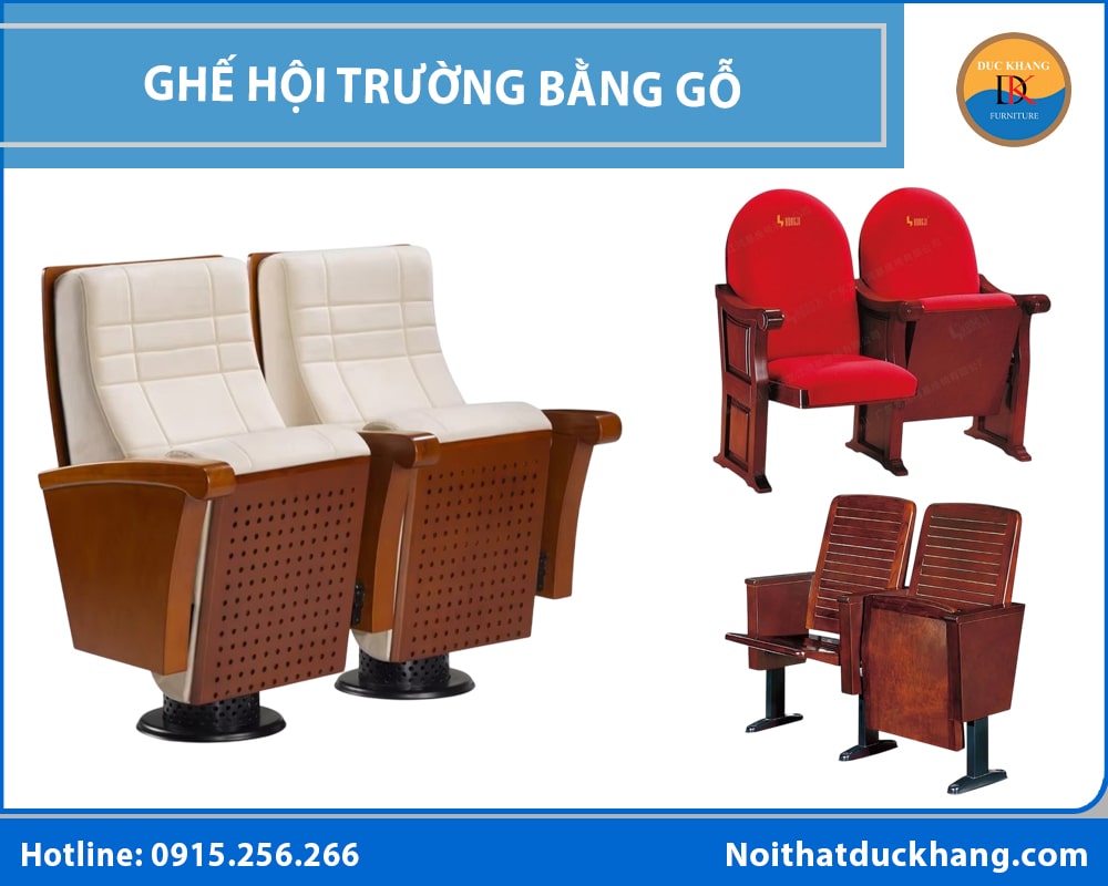 Ghế hội trường bằng gỗ