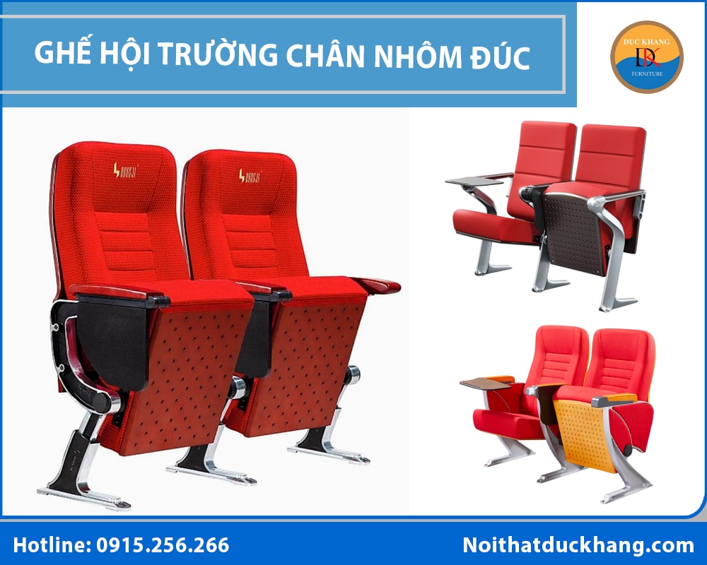 Ghế hội trường chân nhôm đúc