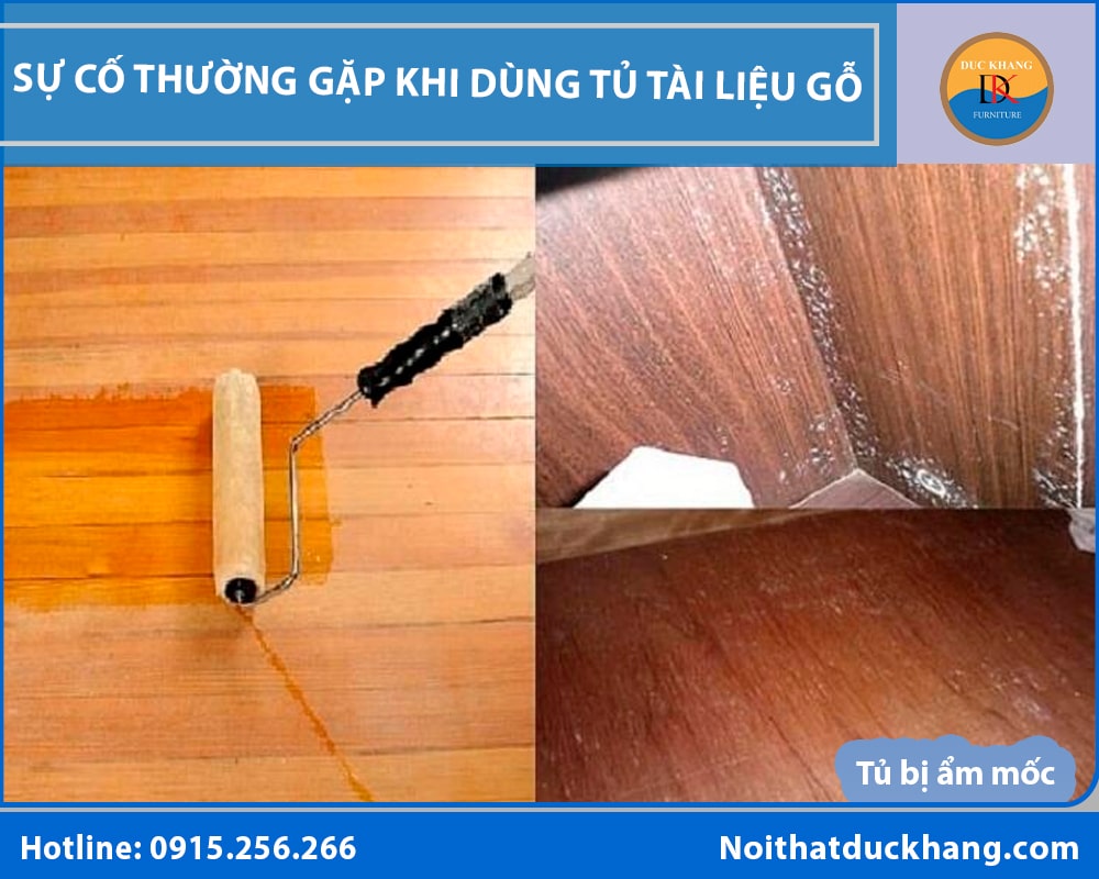 Xử lý sự cố thường gặp khi dùng tủ tài liệu gỗ - Tủ bị ẩm mốc