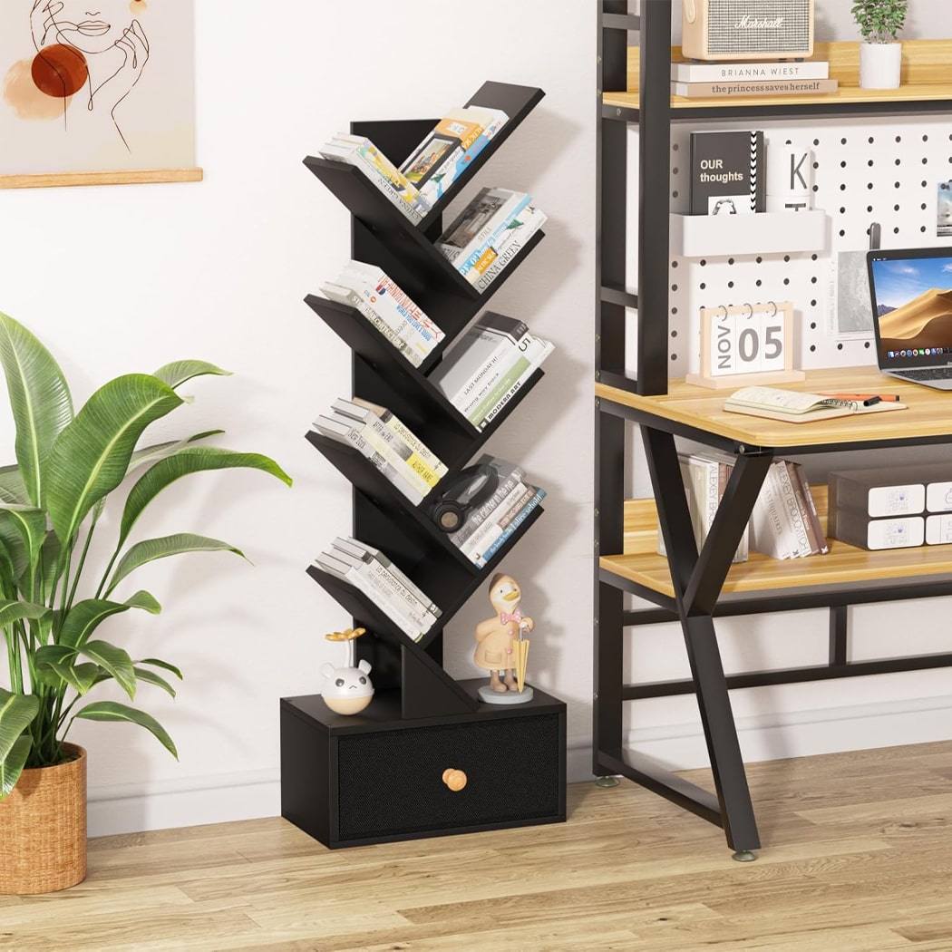 Kệ sách mini dáng cây 8 tầng có ngăn kéo tiện lợi DKFKS01 Kệ sách mini dáng cây 8 tầng có ngăn kéo tiện lợi DKFKS01