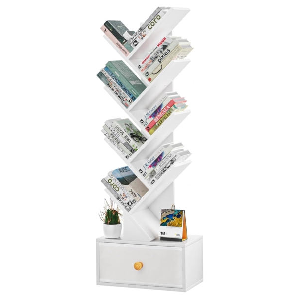 Kệ sách mini dáng cây 8 tầng có ngăn kéo tiện lợi DKFKS01