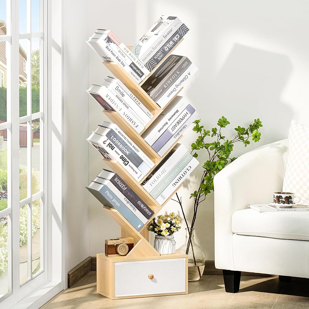Kệ sách mini dáng cây 8 tầng có ngăn kéo tiện lợi DKFKS01 Kệ sách mini dáng cây 8 tầng có ngăn kéo tiện lợi DKFKS01