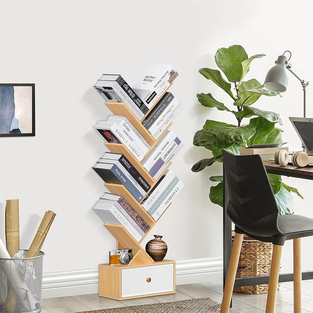 Kệ sách mini dáng cây 8 tầng có ngăn kéo tiện lợi DKFKS01 Kệ sách mini dáng cây 8 tầng có ngăn kéo tiện lợi DKFKS01