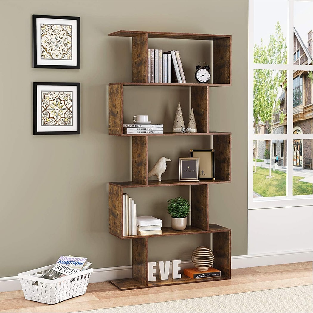 Kệ sách 5 tầng kiểu dáng hình học lạ mắt, hiện đại DKFKS02 Kệ sách 5 tầng kiểu dáng hình học lạ mắt, hiện đại DKFKS02
