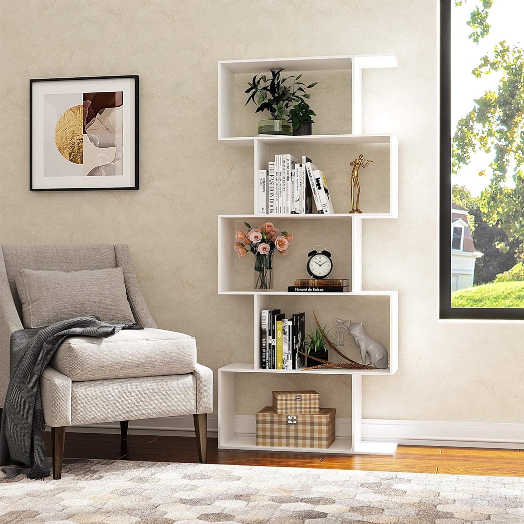 Kệ sách 5 tầng kiểu dáng hình học lạ mắt, hiện đại DKFKS02 Kệ sách 5 tầng kiểu dáng hình học lạ mắt, hiện đại DKFKS02