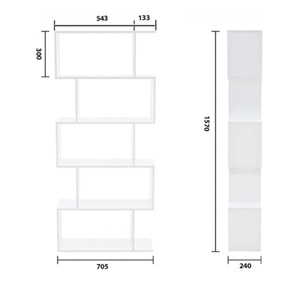 Kệ sách 5 tầng kiểu dáng hình học lạ mắt, hiện đại DKFKS02