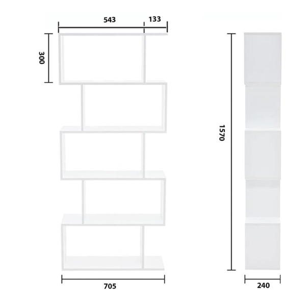 Kệ sách 5 tầng kiểu dáng hình học lạ mắt, hiện đại DKFKS02