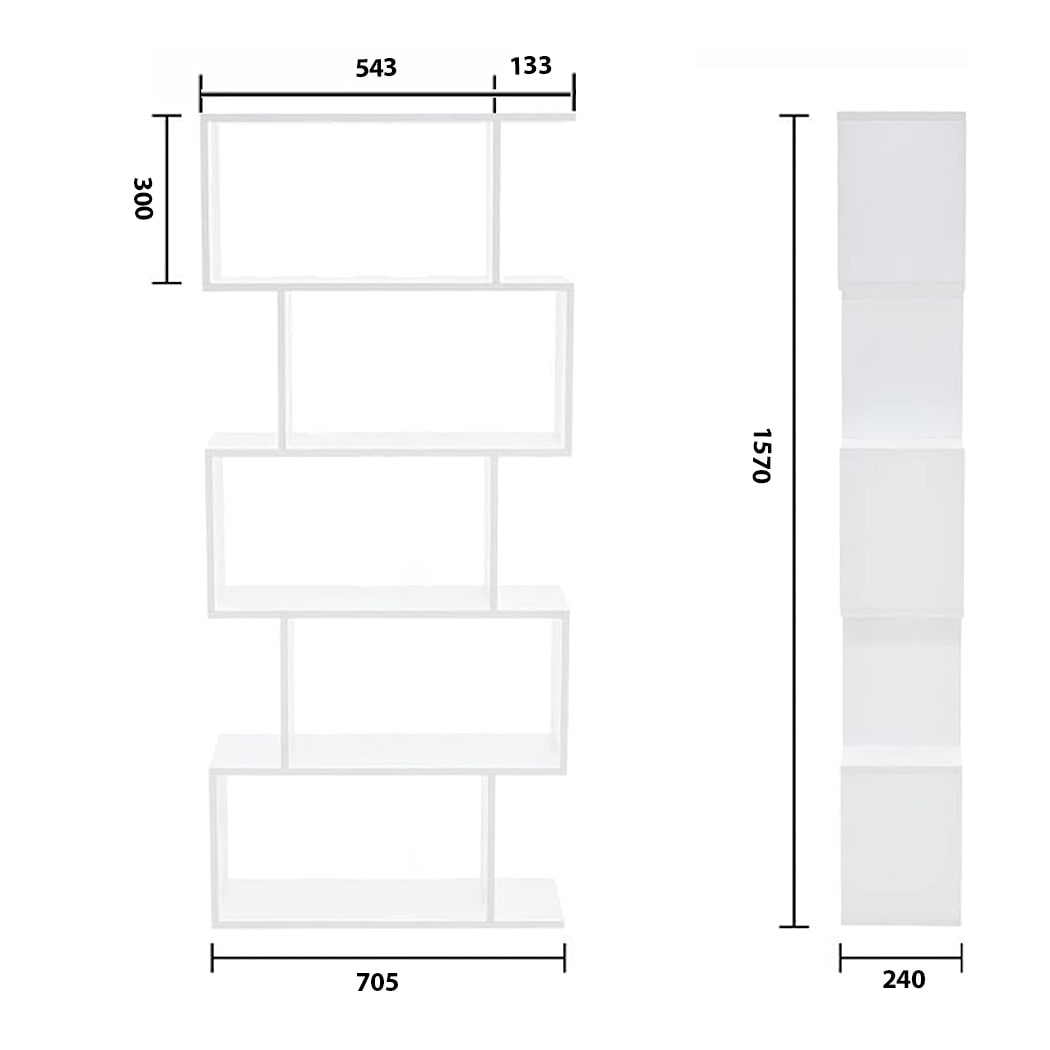 Kệ sách 5 tầng kiểu dáng hình học lạ mắt, hiện đại DKFKS02 Kệ sách 5 tầng kiểu dáng hình học lạ mắt, hiện đại DKFKS02