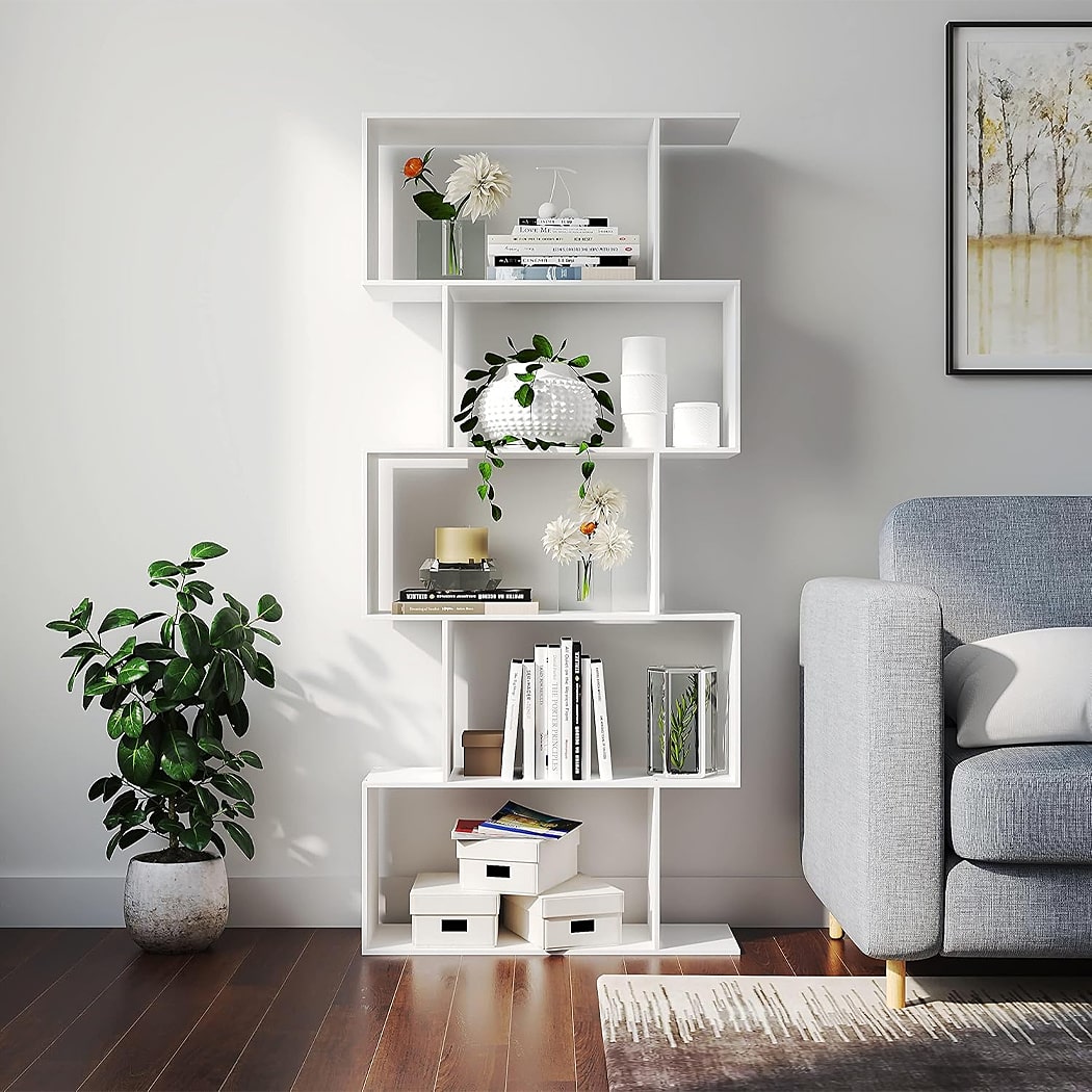 Kệ sách 5 tầng kiểu dáng hình học lạ mắt, hiện đại DKFKS02 Kệ sách 5 tầng kiểu dáng hình học lạ mắt, hiện đại DKFKS02