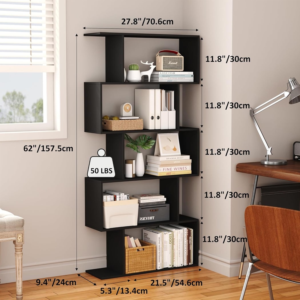 Kệ sách 5 tầng kiểu dáng hình học lạ mắt, hiện đại DKFKS02 Kệ sách 5 tầng kiểu dáng hình học lạ mắt, hiện đại DKFKS02