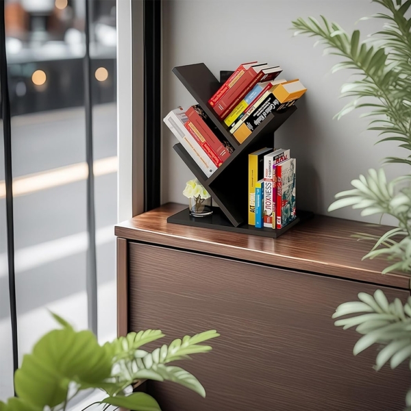 Kệ sách để bàn bằng gỗ, kiểu dáng cành cây độc đáo DKFKS03