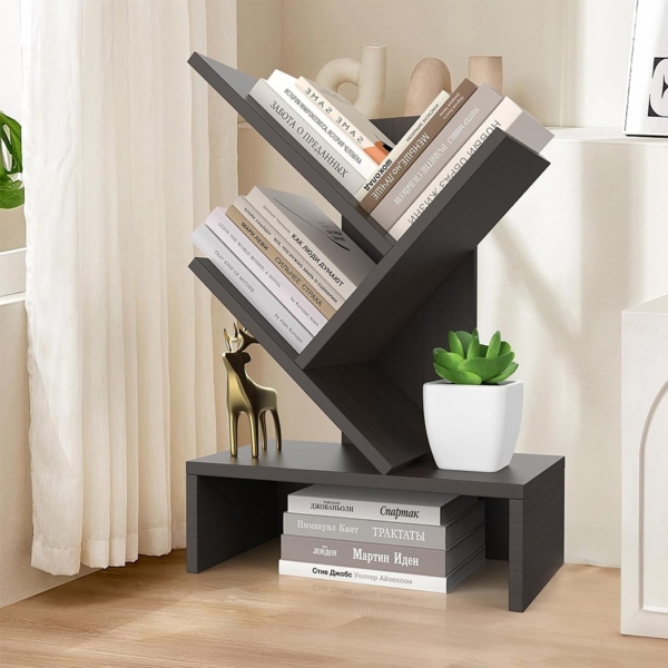 Kệ sách để bàn bằng gỗ, kiểu dáng cành cây độc đáo DKFKS03