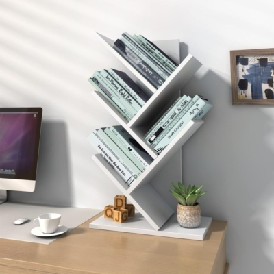Kệ sách để bàn bằng gỗ, kiểu dáng cành cây độc đáo DKFKS03