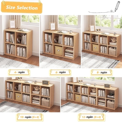 Kệ sách gỗ hình khối đơn giản có thể ghép thành nhiều ô DKFKS05