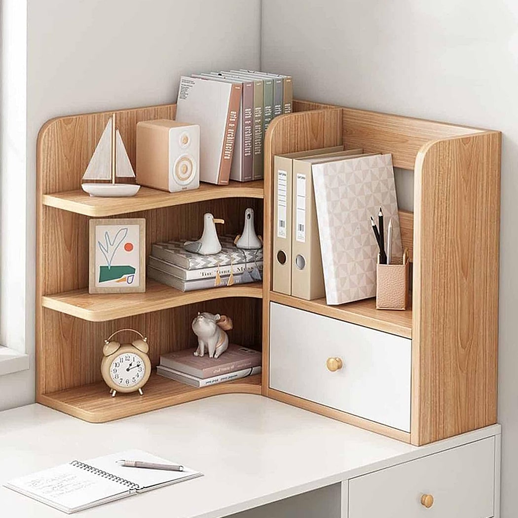 Kệ sách góc tường kết hợp ngăn kéo tiện dụng DKFKS08 Kệ sách góc tường kết hợp ngăn kéo tiện dụng DKFKS08