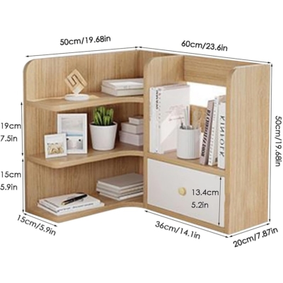 Kệ sách góc tường kết hợp ngăn kéo tiện dụng DKFKS08
