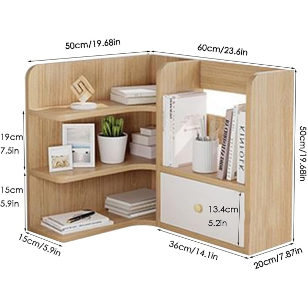 Kệ sách góc tường kết hợp ngăn kéo tiện dụng DKFKS08